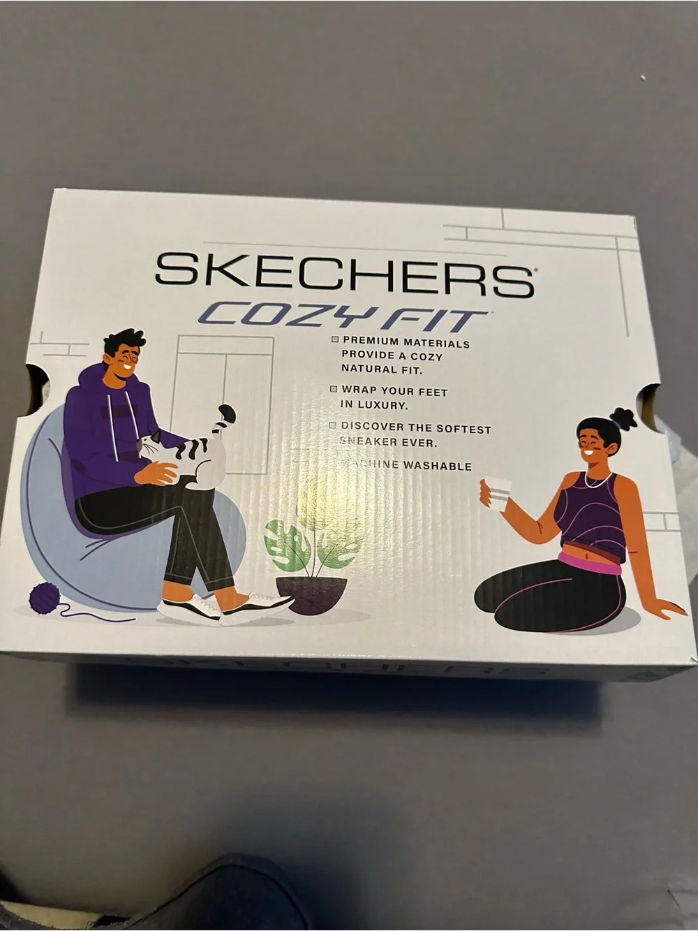 White Skechers Cozy Fit size 6 wide width